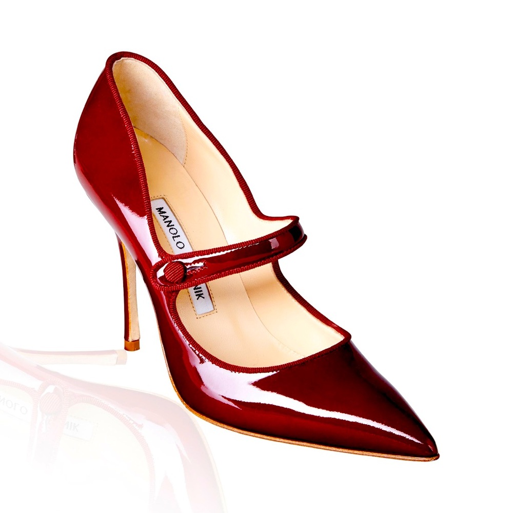 Manolo Blahnik Patent Red Mary Jane